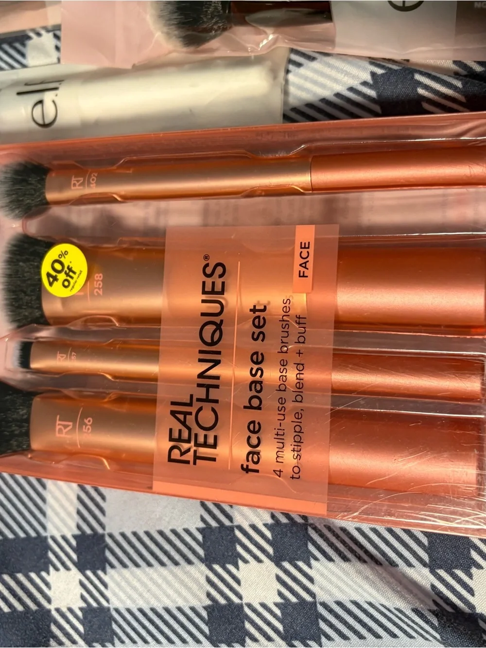 e.l.f. Makeup Brush Set - Black Handles & Real Techniques Face brushes